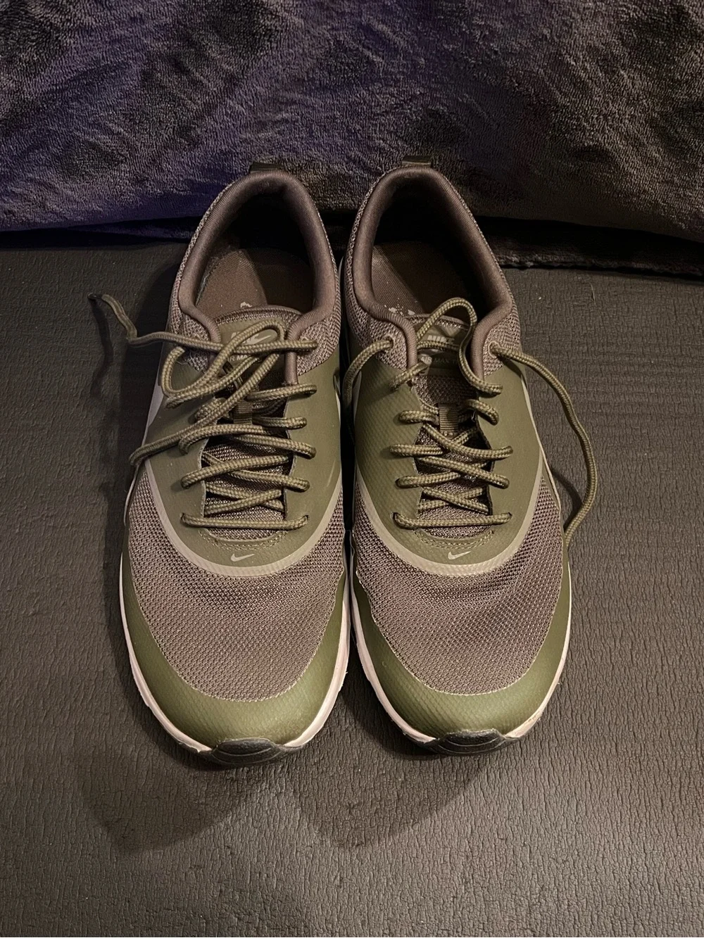 Nike Olive Green and Gray Low-Top Sneakers